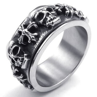 Hpolw Mens Stainless Steel Vintage Hip-hop Punk Skeleton Gothic Tribal Cross skull Ring Black Silver
Hpolw Mens Stainless Steel Vintage Hip-hop Punk Skeleton Gothic Tribal Cross skull Ring Black Silver