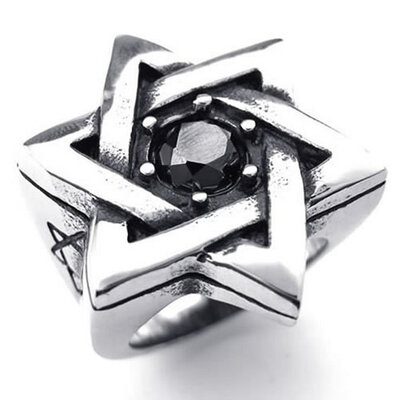 Hpolw Mens Pentagram/star Black&Silver 316L Stainless Steel Vintage Star of David black crystal wedding Ring
Hpolw Mens Pentagram/star Black&Silver 316L Stainless Steel Vintage Star of David black crystal wedding Ring
