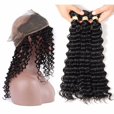 HCDIVA Malaysian Virgin Hair Deep Wave Hair with 360 Lace Frontal Closure Unprocessed Human Hair 3 Bundle with 360 Frontal Closure
HCDIVA Malaysian Virgin Hair Deep Wave Hair with 360 Lace Frontal Closure Unprocessed Human Hair 3 Bundle with 360 Frontal Closure