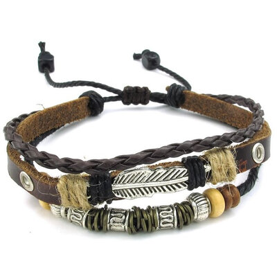 Hpolw Mens Womens Leather Bracelet Feather Charm 7-9 inch Adjustable Wrap Bangle Brown Silver
Hpolw Mens Womens Leather Bracelet Feather Charm 7-9 inch Adjustable Wrap Bangle Brown Silver