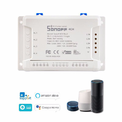 eWeLink 4CH R2 ITEAD 4 Channels Din Rail Mounting WiFI Switch Universal Wireless Smart Switch Works with Amazo-n Ale-xa & for Goo-g
eWeLink 4CH R2 ITEAD 4 Channels Din Rail Mounting WiFI Switch Universal Wireless Smart Switch Works with Amazo-n Ale-xa & for Goo-g