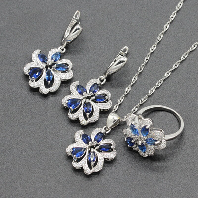 Flower Multicolor Stone Silver Plated Jewelry Sets for Women Choker Dangle Earrings Ring Three Colors Available Free Jewelry Box
Flower Multicolor Stone Silver Plated Jewelry Sets for Women Choker Dangle Earrings Ring Three Colors Available Free Jewelry Box
