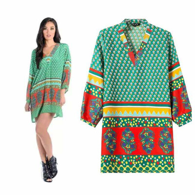 2015 Summer Style New Women Boho Dress Style Street Shooting Star With V-neck Positioning Print Dress
2015 Summer Style New Women Boho Dress Style Street Shooting Star With V-neck Positioning Print Dress