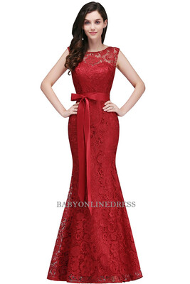 Elegant Lace Mermaid Evening Dresses Sleeveless Formal Party Dresses With Belt 2018
Elegant Lace Mermaid Evening Dresses Sleeveless Formal Party Dresses With Belt 2018