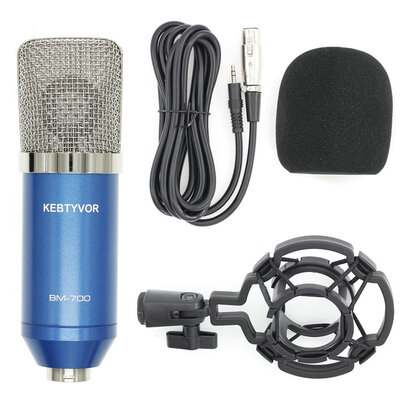 BM-700 Wired Microphone Condensador Profissional bm 700 Black 35mm Jack Mic with Shock Mount for Computer Microphone
BM-700 Wired Microphone Condensador Profissional bm 700 Black 35mm Jack Mic with Shock Mount for Computer Microphone