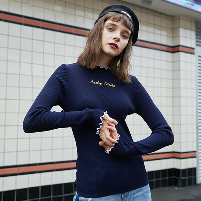 PASS Tide brand 2018 new autumn simple letter set head hair sweater female Slim was thin knit pullover jacket tide 68303PA23011 Tibetan blue M
PASS Tide brand 2018 new autumn simple letter set head hair sweater female Slim was thin knit pullover jacket tide 68303PA23011 Tibetan blue M