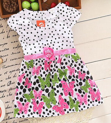 Baby Kids Children's Butterfly Flower Sweet Polka Dot Short Sleeves Pleated Dress
Baby Kids Children's Butterfly Flower Sweet Polka Dot Short Sleeves Pleated Dress