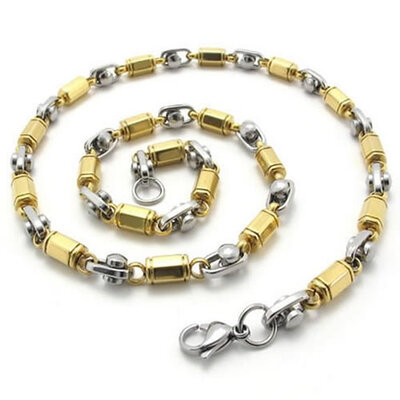 Hpolw Wholesale Jewelry Mens Unique 2-Tone Polished Mens Stainless Steel Necklace Link Lobster Clasps ChainGold Silver22 inch
Hpolw Wholesale Jewelry Mens Unique 2-Tone Polished Mens Stainless Steel Necklace Link Lobster Clasps ChainGold Silver22 inch