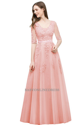 Babyonline A-line V-neck Half Sleeves Dust Pink Lace Evening Dresses 2018 Backless Applique Long Party Dresses
Babyonline A-line V-neck Half Sleeves Dust Pink Lace Evening Dresses 2018 Backless Applique Long Party Dresses