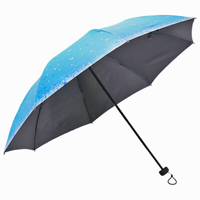 Paradise umbrella full shading black plastic silk screen tri-fold umbrella umbrella sun umbrella lake blue 30499ELCJ 
Paradise umbrella full shading black plastic silk screen tri-fold umbrella umbrella sun umbrella lake blue 30499ELCJ