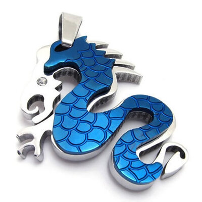 Hpolw New Fashion Jewery Mens Stainless Steel Casting Bule Dragon Pendant Tribal Biker Silver Crystal Necklace18-26 inch Chain
Hpolw New Fashion Jewery Mens Stainless Steel Casting Bule Dragon Pendant Tribal Biker Silver Crystal Necklace18-26 inch Chain