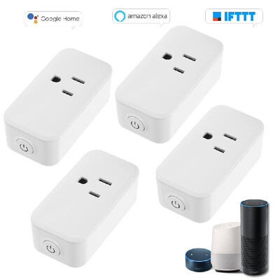Mini WIFI Smart Socket Compact Size Rectangle Style with Bulgy OnOff Button Smart alex-a Outlet Support APP Remote Control Timing