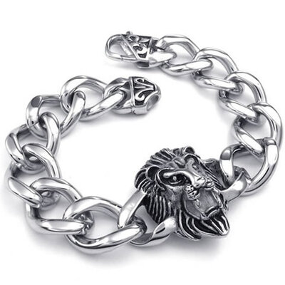 Hpolw Mens silver Stainless Steel BikerBicycle link chain Heavy Wide Gothic Lion head hollow Bracelet Key buckle Bracelet
Hpolw Mens silver Stainless Steel BikerBicycle link chain Heavy Wide Gothic Lion head hollow Bracelet Key buckle Bracelet