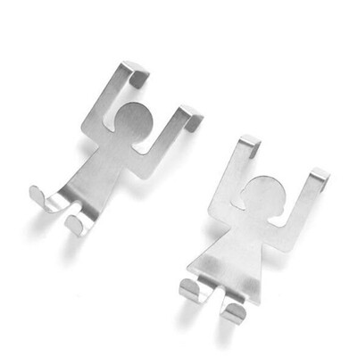 2pcs Stainless Steel cute human design hooks for hanging hat coat bag holder over door hanger
2pcs Stainless Steel cute human design hooks for hanging hat coat bag holder over door hanger