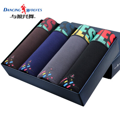 Dancing with wolves mens underwear mens boxers waist blue fine viscose boxer sweat-absorbent breathable pants 4 pieces 3124 gift box
Dancing with wolves mens underwear mens boxers waist blue fine viscose boxer sweat-absorbent breathable pants 4 pieces 3124 gift box