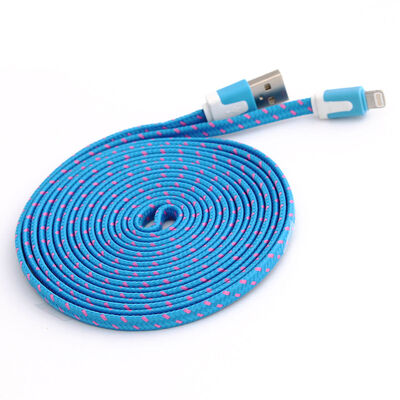 Double Color 1M/3FT 2M/6FT 3M/10FT 8pin Flat Braided Fabric Woven USB Data Sync Charger Cable for iPhone 5 5S 6 6S Plus
Double Color 1M/3FT 2M/6FT 3M/10FT 8pin Flat Braided Fabric Woven USB Data Sync Charger Cable for iPhone 5 5S 6 6S Plus