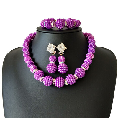 New Style Nigerian Wedding Beads Bridal Jewelry Set Indian Wedding Jewelry Beads Necklace Earrings For Women African Jewelry Set
New Style Nigerian Wedding Beads Bridal Jewelry Set Indian Wedding Jewelry Beads Necklace Earrings For Women African Jewelry Set