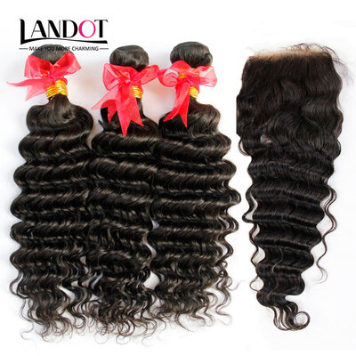 9A Brazilian Deep Wave Virgin Hair With Lace Closure 3 Bundles Brazilian Curly Human Hair Weave And Closure 4Pcs Lot Natural Black
9A Brazilian Deep Wave Virgin Hair With Lace Closure 3 Bundles Brazilian Curly Human Hair Weave And Closure 4Pcs Lot Natural Black
