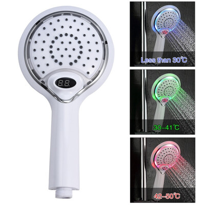 Free shipping ABS Plastic Led handheld Shower Head with Temperature Digital Display 3 Colors Change Water Powered
Free shipping ABS Plastic Led handheld Shower Head with Temperature Digital Display 3 Colors Change Water Powered
