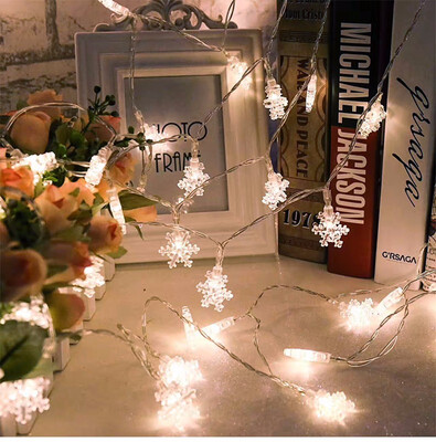 10M 100Leds 220V Christmas Tree Snow Flakes Led String Fairy Light Xmas Party Home Wedding Garden Garland Christmas Decorations