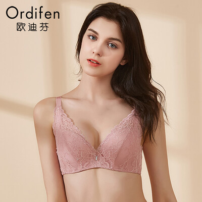 Ou Difen bra lace on the chest gathered bra underwear full lace cup cup bra XB7156 gray purple 3475A
Ou Difen bra lace on the chest gathered bra underwear full lace cup cup bra XB7156 gray purple 3475A