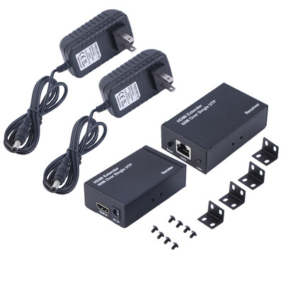 HDMI Extender Sender+Receiver Over Single Cat 6 HD 196FT 60M 3D 1080p