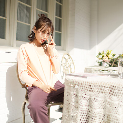 Haizhining 17W49 Pajamas Ladies Sexy Colorful Nine Sleeve Long Sleeve Pants Cotton Home Service Set Home Service Two-piece Light Orange 170 XL
Haizhining 17W49 Pajamas Ladies Sexy Colorful Nine Sleeve Long Sleeve Pants Cotton Home Service Set Home Service Two-piece Light Orange 170 XL