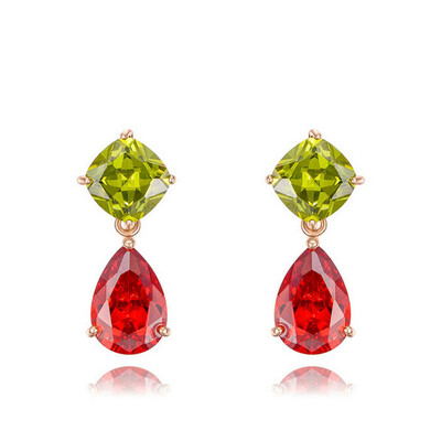 Yoursfs® 18K Rose Gold Plated Ruby Earring Women Fashion Ear Drop Jewelry