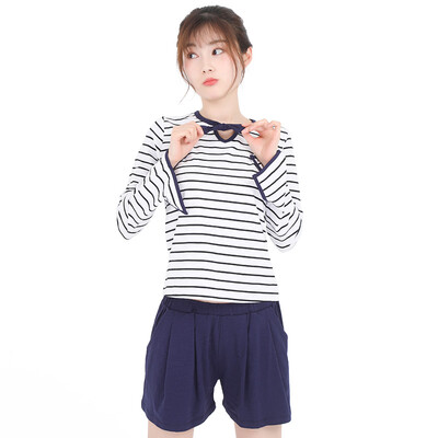 Haizhining 17W45 pajamas ladies V-neck striped long-sleeved shorts summer wearable home service suit two-piece white stripes 175
Haizhining 17W45 pajamas ladies V-neck striped long-sleeved shorts summer wearable home service suit two-piece white stripes 175