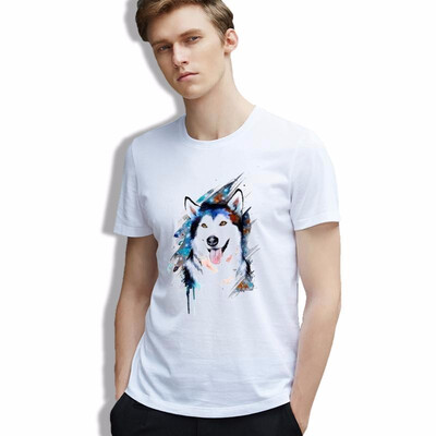 T Shirt Men 3D Print Cotton Cool Husky Dog O Neck tees Slim Cozy White clothes Fashion
T Shirt Men 3D Print Cotton Cool Husky Dog O Neck tees Slim Cozy White clothes Fashion