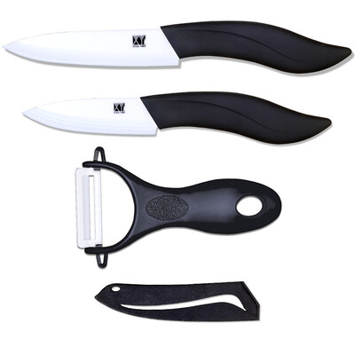 Kithen knives cooking accessories 3 inch paring 4 inch utility ceramic knives + black peeler three-piece set
Kithen knives cooking accessories 3 inch paring 4 inch utility ceramic knives + black peeler three-piece set