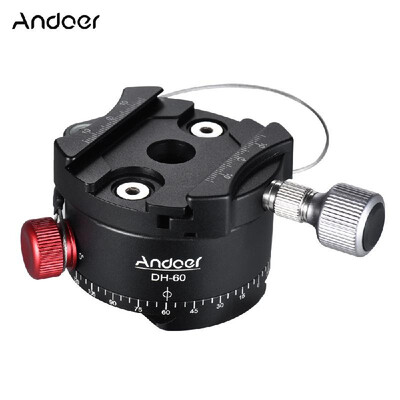 Andoer DH60 Panoramic Ball Head Indexing Rotator HDR Tripod Head CNC Aluminum Alloy Max Load 33Lbs for Canon Nikon Sony DSLR Cam
Andoer DH60 Panoramic Ball Head Indexing Rotator HDR Tripod Head CNC Aluminum Alloy Max Load 33Lbs for Canon Nikon Sony DSLR Cam