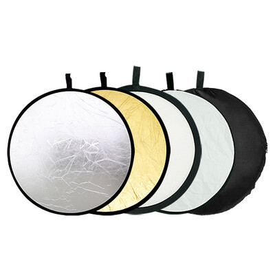 Weather good 110cm five-in-one reflector round file light board gold silver white soft board black
Weather good 110cm five-in-one reflector round file light board gold silver white soft board black