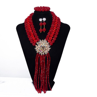 2018 Handmade The Fine Red Crystal Necklace African Bridal Wedding Party Jewelry Set For Women Nigerian Beads Jewelry Set
2018 Handmade The Fine Red Crystal Necklace African Bridal Wedding Party Jewelry Set For Women Nigerian Beads Jewelry Set