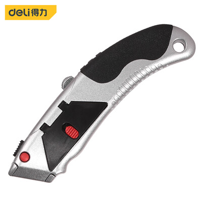 Deli deli 10 bursts of heavy duty self-locking zinc alloy utility knife T-shaped soft plastic knife wallpaper knife paper knife carpet knife with 3 blades DL4262 
Deli deli 10 bursts of heavy duty self-locking zinc alloy utility knife T-shaped soft plastic knife wallpaper knife paper knife carpet knife with 3 blades DL4262