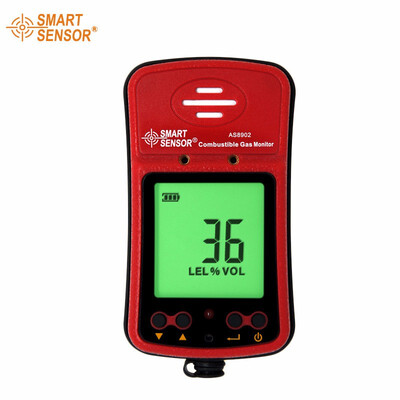 AS8902 High Sensivity Natural Gas Meter Large LCD Backlit Alarm Digital Combustible Gas Leak Detector
AS8902 High Sensivity Natural Gas Meter Large LCD Backlit Alarm Digital Combustible Gas Leak Detector