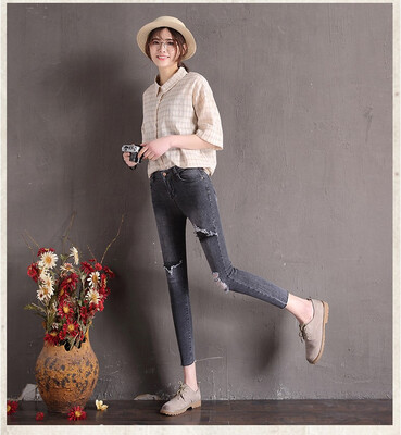 2018 New Korean Women Zip Leggings Slim Holes Pencil Jeans Denim Long Pants Sheath Jeans Lady
2018 New Korean Women Zip Leggings Slim Holes Pencil Jeans Denim Long Pants Sheath Jeans Lady