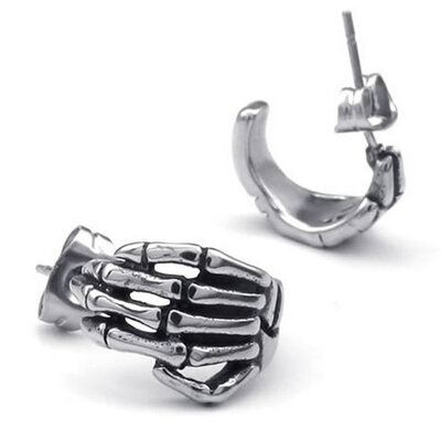 Hpolw Stainless Steel Mens Skull Stkeleton Stud Earrings Set, 2pcs, Color Silver Black
Hpolw Stainless Steel Mens Skull Stkeleton Stud Earrings Set, 2pcs, Color Silver Black