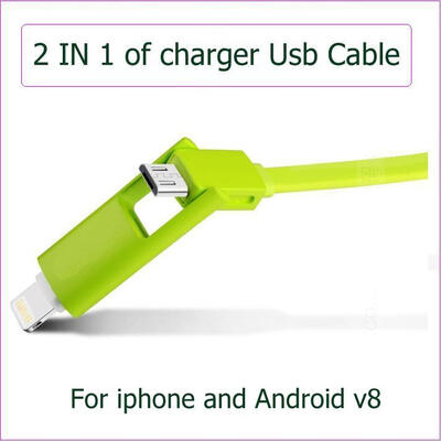 2 in 1 Highspeed Micro USB Cable for iPhone and Asus Samsung All of Android Cell Phone Date Sync Charger Cable
2 in 1 Highspeed Micro USB Cable for iPhone and Asus Samsung All of Android Cell Phone Date Sync Charger Cable