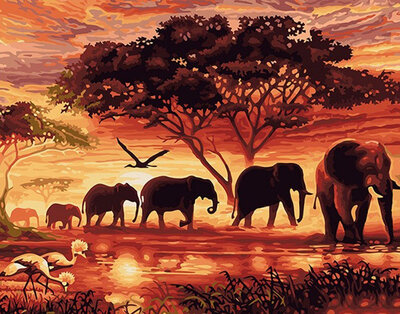 Diy Oil Painting Paint by Numbers Kit on Canvas for Adults Beginners -Elephants With Sunset
Diy Oil Painting Paint by Numbers Kit on Canvas for Adults Beginners -Elephants With Sunset