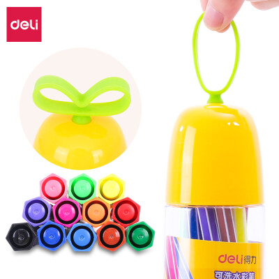 Deli deli long grass Yan Tuanzi series 12 colors washable student watercolor pen childrens hexagonal pole painting pen 70676
Deli deli long grass Yan Tuanzi series 12 colors washable student watercolor pen childrens hexagonal pole painting pen 70676