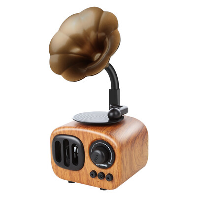 TOPROAD Retro Trumpet Style Bluetooth Speaker Wireless Stereo Subwoofer Music Box Wooden Speakers with Mic FM radio TF for Phone
TOPROAD Retro Trumpet Style Bluetooth Speaker Wireless Stereo Subwoofer Music Box Wooden Speakers with Mic FM radio TF for Phone