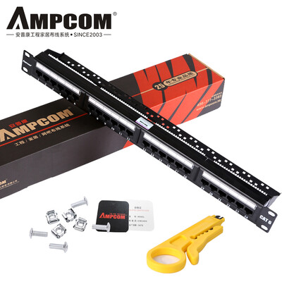 AMPCOM Super five 24-port patch panel 1U rack cabinet cable engineering gold plating
AMPCOM Super five 24-port patch panel 1U rack cabinet cable engineering gold plating