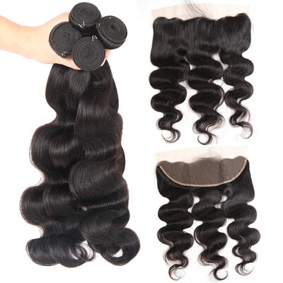 Malasyian Virgin hair 3 Bundles with Lace Frontal Body Wave with 13x4 Closure Free Part Virgin Human Hair Weave with Closure
Malasyian Virgin hair 3 Bundles with Lace Frontal Body Wave with 13x4 Closure Free Part Virgin Human Hair Weave with Closure