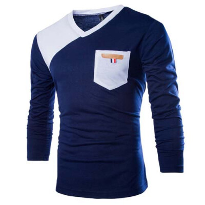 CT&HF Men Fashion T-Shirt Leisure T-Shirt Contracted Tops Splicing V-Neck Cotton Tops Long Sleeve T-Shirt Round Neck T-Shirt
CT&HF Men Fashion T-Shirt Leisure T-Shirt Contracted Tops Splicing V-Neck Cotton Tops Long Sleeve T-Shirt Round Neck T-Shirt