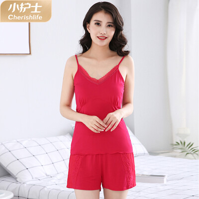 Little nurse pajamas women summer thin section home service two-piece suit ladies strap pajamas modal pullover trousers JDT008 fragrant red 160S
Little nurse pajamas women summer thin section home service two-piece suit ladies strap pajamas modal pullover trousers JDT008 fragrant red 160S
