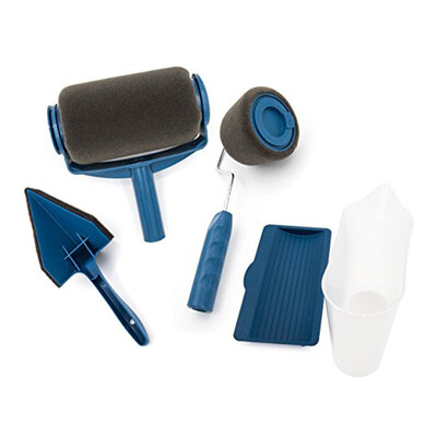 Cntomlv Paint Runner Pro Roller Brush Handle Tool Flocked Edger Office Room Wall Painting Home Garden Tool Roller Paint Brush Set