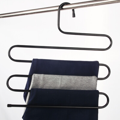 Black 5 Tier Iron Racks Shape Trousers Hanger Clothing Wardrobe Storage Organization Drying Hanger 1PC
Black 5 Tier Iron Racks Shape Trousers Hanger Clothing Wardrobe Storage Organization Drying Hanger 1PC