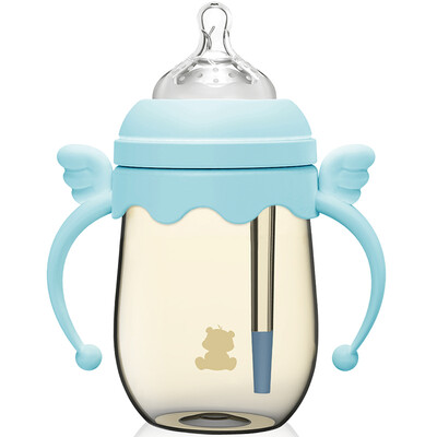 Small white bear wide mouth newborn with a handle baby PPSU sense of temperature anti-inflation cream bottle 260ML blue 09382
Small white bear wide mouth newborn with a handle baby PPSU sense of temperature anti-inflation cream bottle 260ML blue 09382