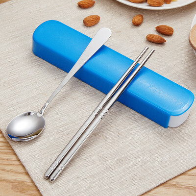 Ou Runzhe stainless steel portable tableware chopsticks spoon set blue 2 sets
Ou Runzhe stainless steel portable tableware chopsticks spoon set blue 2 sets